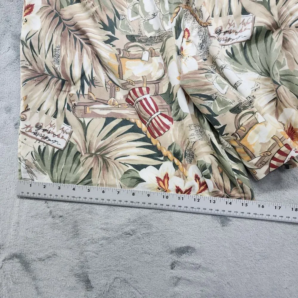 Vintage Alfred Dunner‎ Shorts Womens 12 PETITE Floral Tropical Pull On Loose Fit